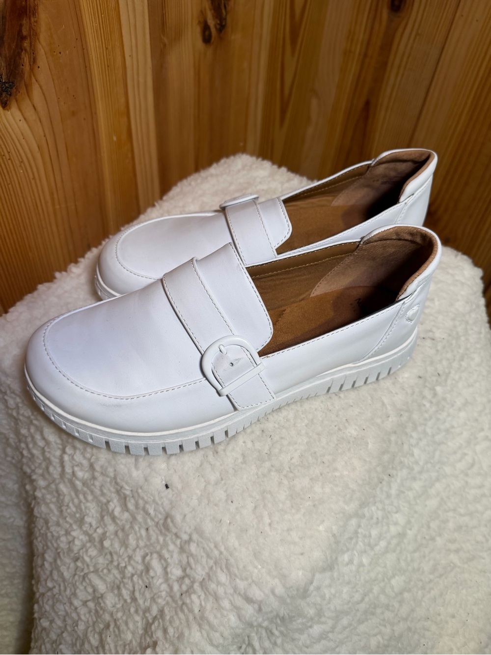 Nurse Mate, White Slip-On Buckle Loafers, size 9 women’s– Casual Comfort